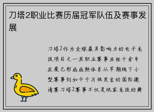 刀塔2职业比赛历届冠军队伍及赛事发展